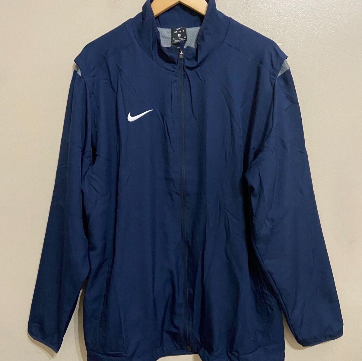 Nike Dri-FIT Team Dry Full-Zip Training Jacket Navy 897025-419 Mens Size 2XL NEW