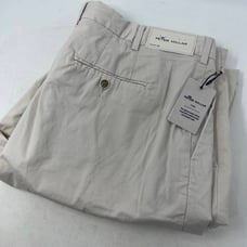 Peter Millar Men's 40 STO Beige Cotton Silk Blend Flat Front Pants