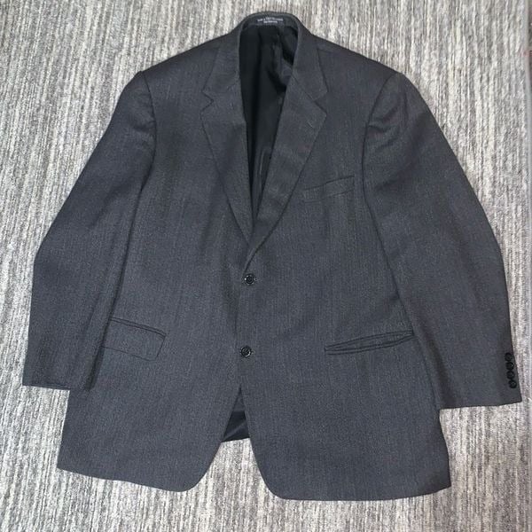 Gianfranco Ruffini Mens 2XL 100% Lambswool Sport Coat Gray Two Button Style
