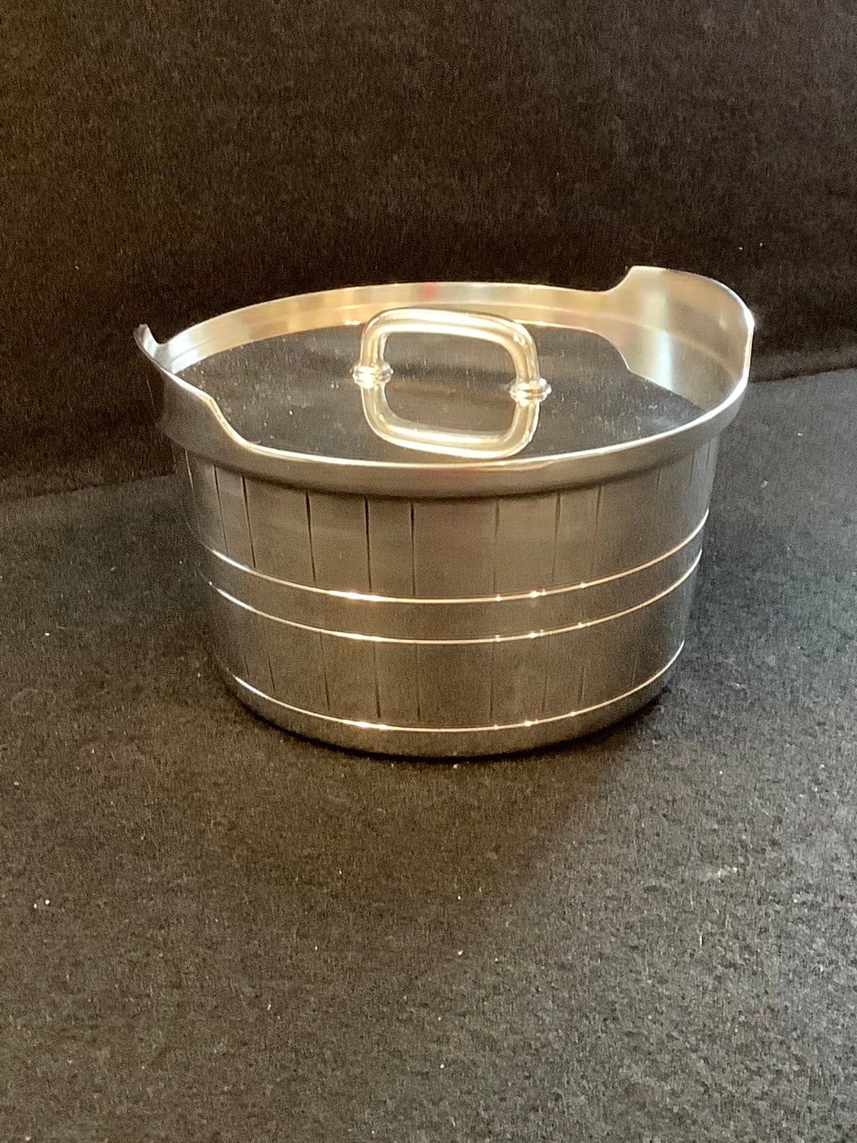 Gorham Silverplated Vintage Butter Tub with Lid, polished