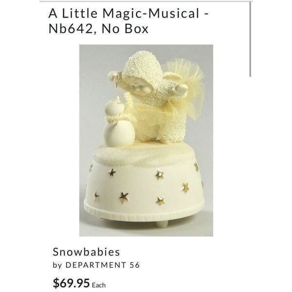 Dept 56 Snowbabies Figurine A Little Holiday Magic Music Box Plays Let It Snow