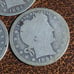 Lot of complete Set of 1894p,o,s SILVER Barber Quarters USA Genuine Tough year
