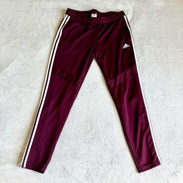 NWOT Adidas Men’s Burgundy 3 Stripe Ankle Zip Tiro Training Pants