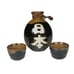 Set 3 Sake Carafe Cups Pottery Studio Pottery Ceramic 5 In Handmade Japanese