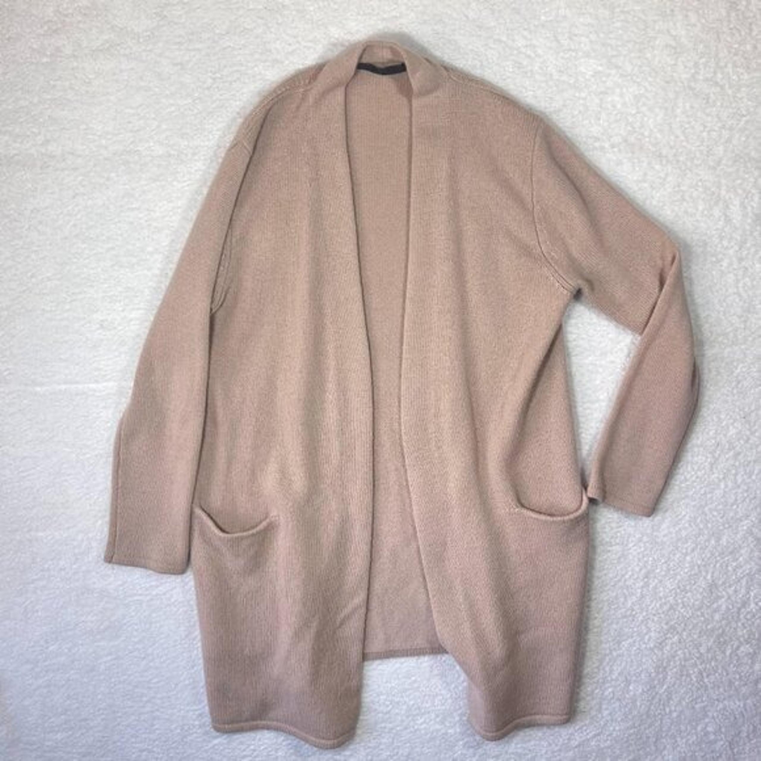 Jenni Kayne 100% Cashmere Sweater Coat Cardigan Nude Beige Medium