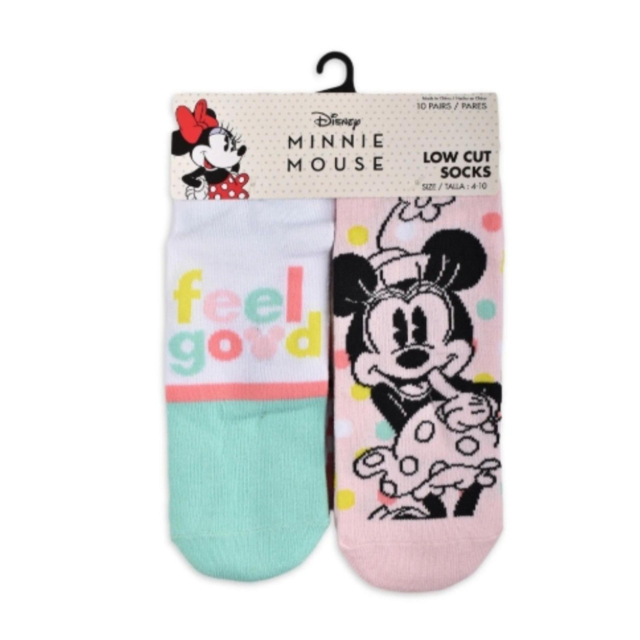 Disney Minnie Mouse Disney Womens' 10-Pack Low-Cut Socks, Shoe Size 4-10