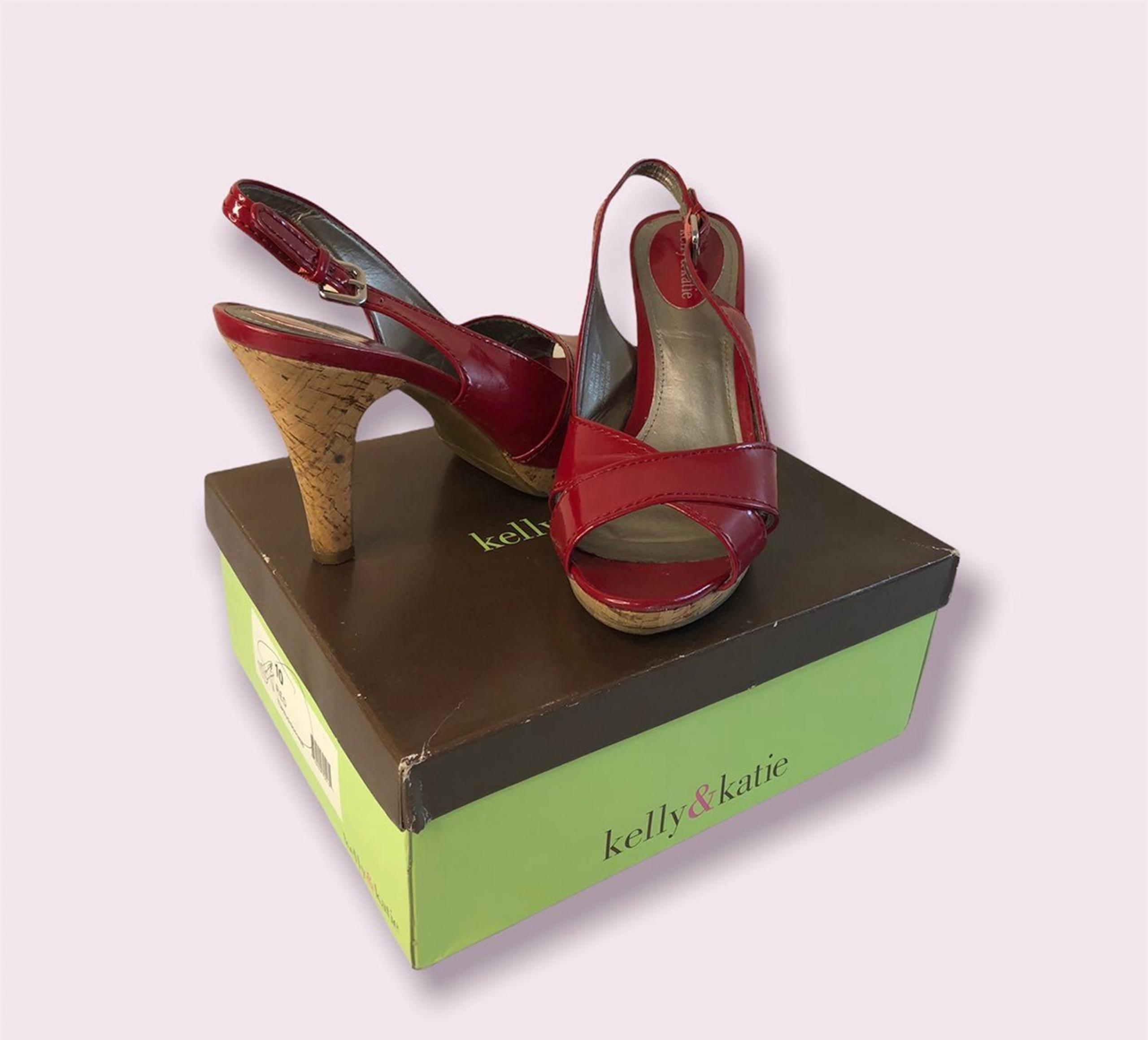 Kelly and Katie Tupelo Womens Red Ankle Straps Heels Shoes Sz10