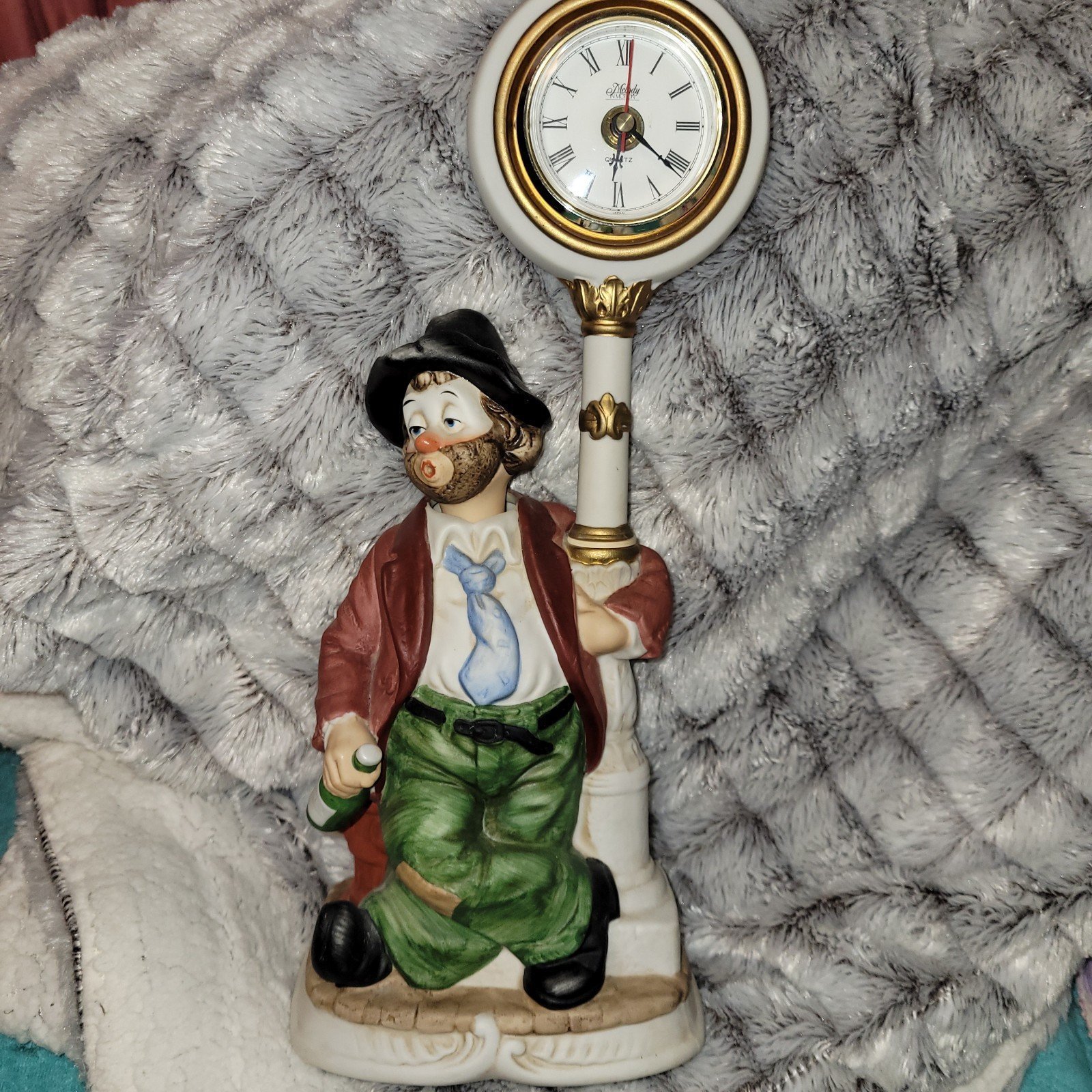Vintage Animated Melody in motion, clock post Willie, whistles, while head turns