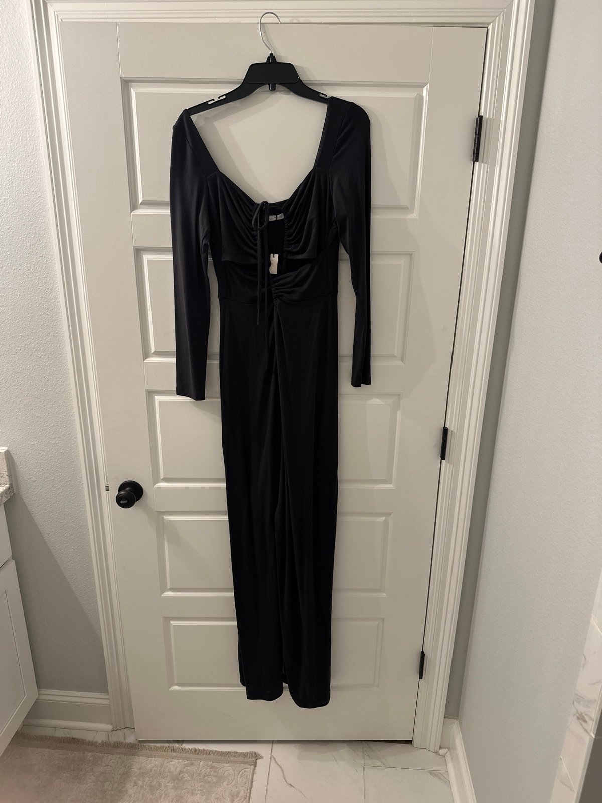 SUSANA MONACO Blue Gray Slate Keyhole Jumpsuit SZ XL