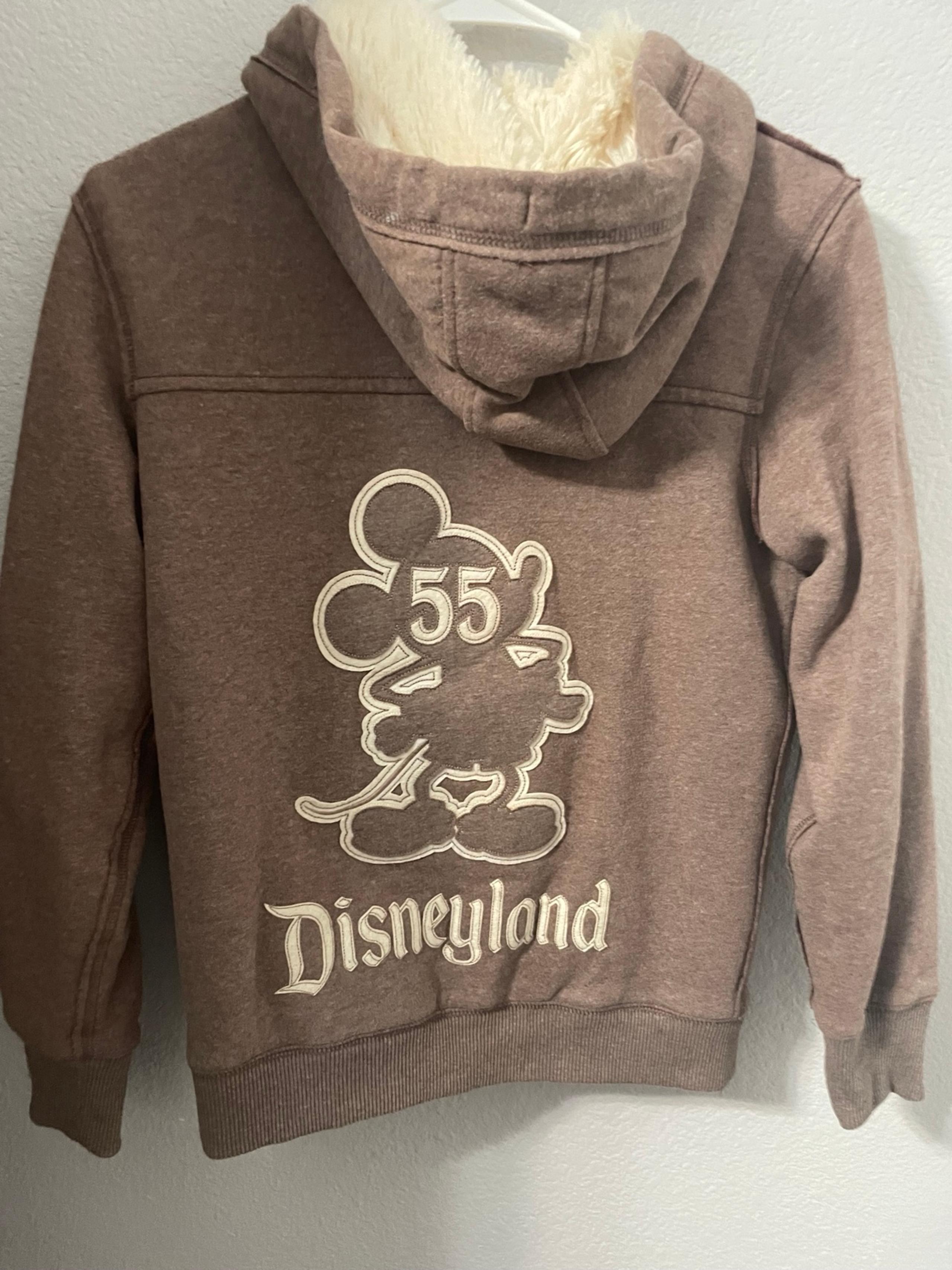 Disneyland Park 55 zip up Hoodie tan brown