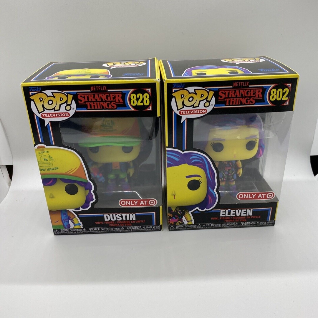 2022 Funko POP Stranger Things ELEVEN Dustin Black Light Target EXCLUSIVE VHTF
