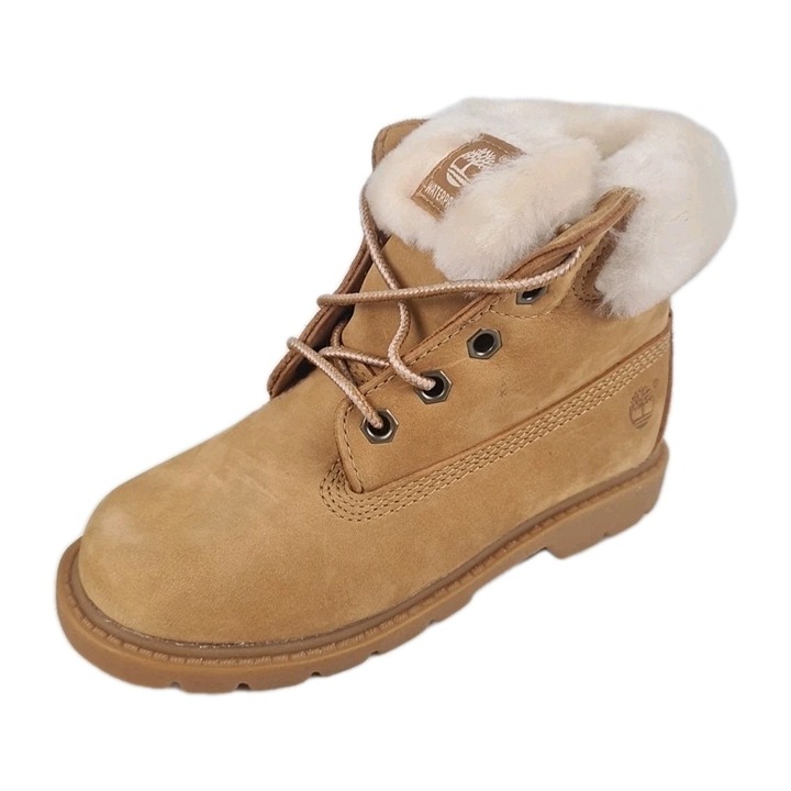 Timberland 6 In Pom Pom Boots Little Kids Wheat Hiking Outdoors Size 12