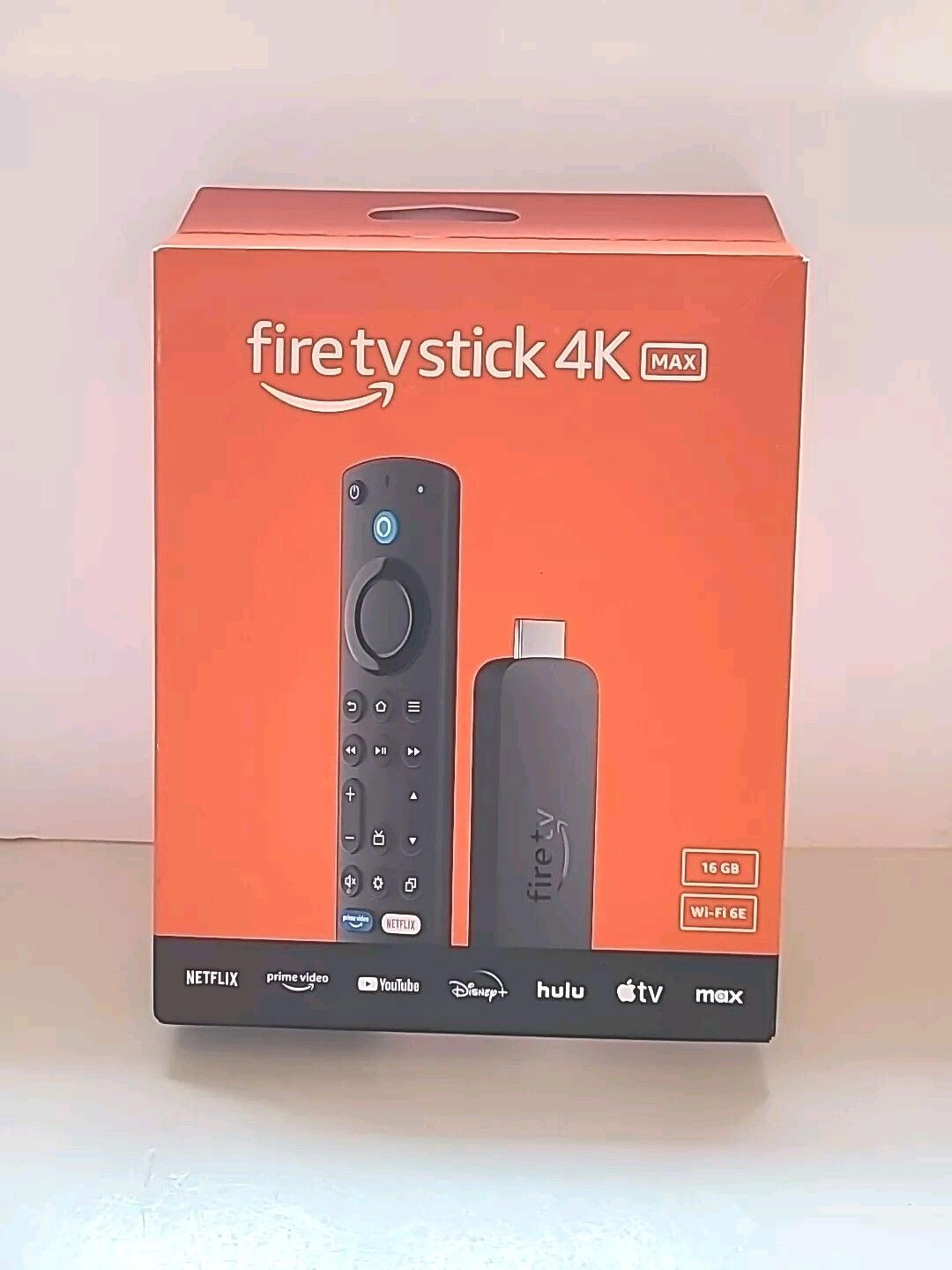 AMAZON FIRE TV Stick 4K MAX, Wi-Fi 6E, 2.0 GHz, 16GB/ALEXA Voice Remote Enhanced