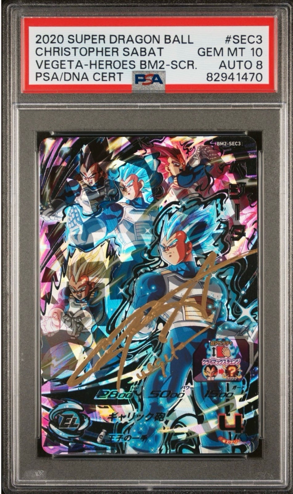 All Forms Vegeta PSA 10 BM2-SEC3 signed by Christopher Sabat