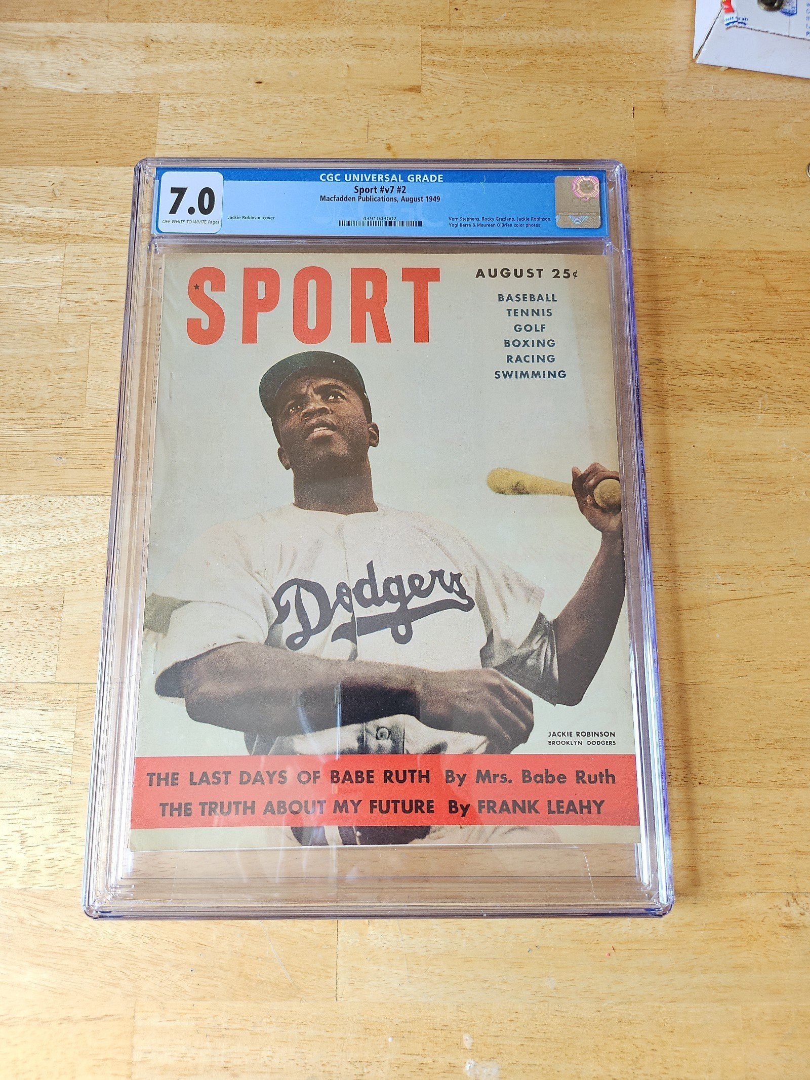 1949 Sport Magazine newsstand JACKIE ROBINSON CGC 7.0 First Cover FC RC