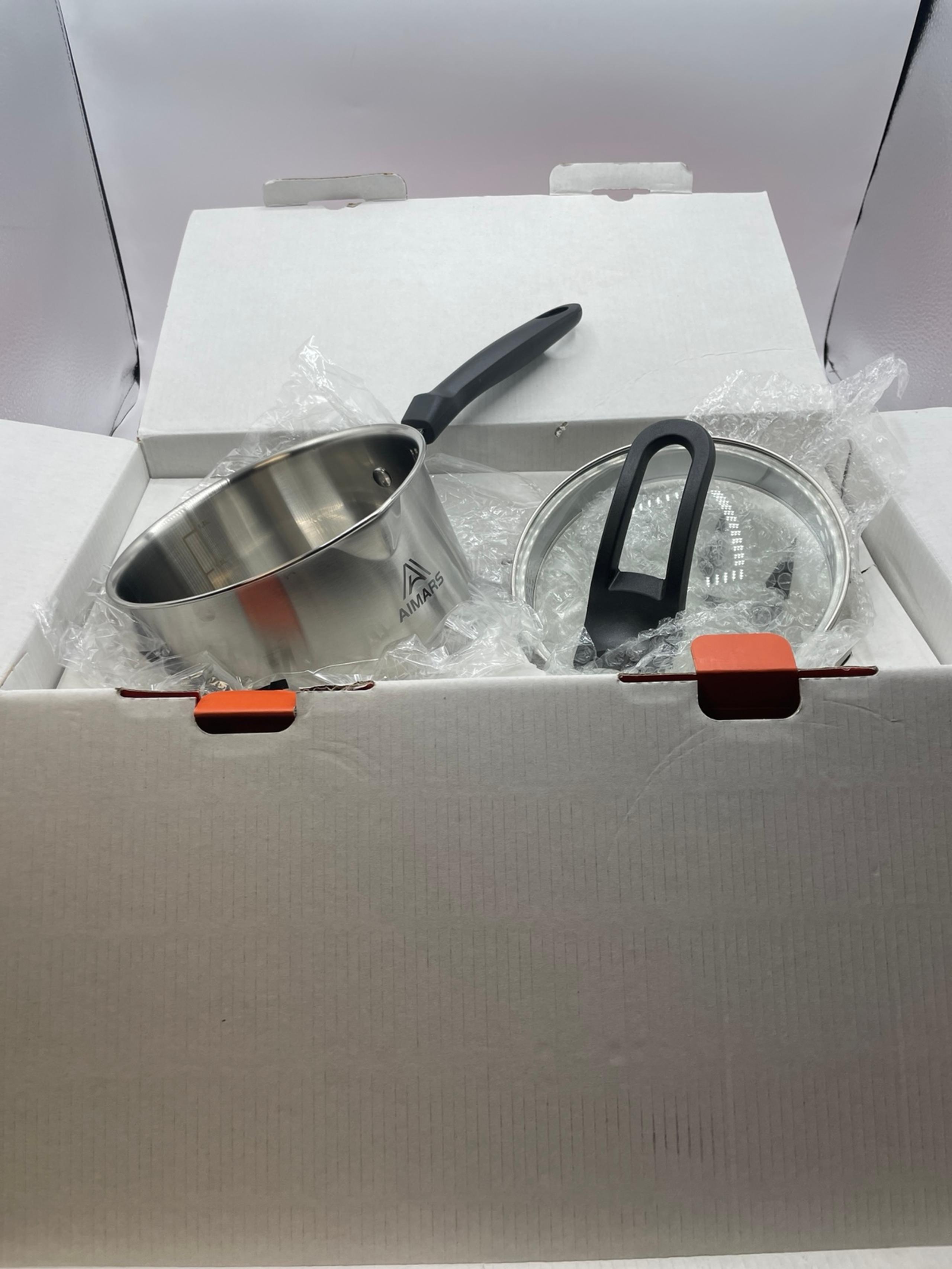 AIMARS 2 Quarts Cooking Pot w/ Lid All Stovetops Brand New w/ Box Stainless Stee