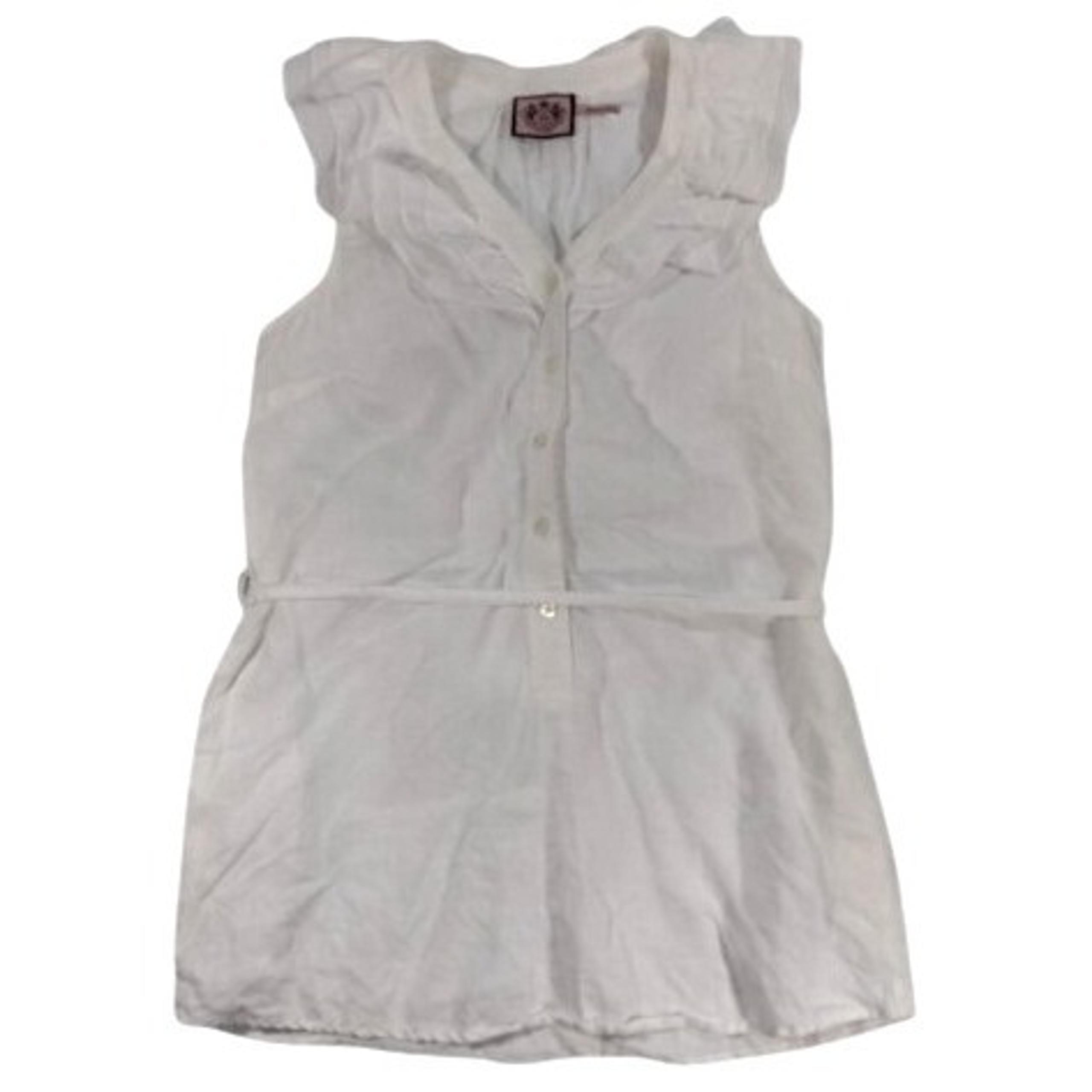 Juicy Couture Linen Ruffle Shirt Coquette Feminine Romantic Boho Y2K Size 2