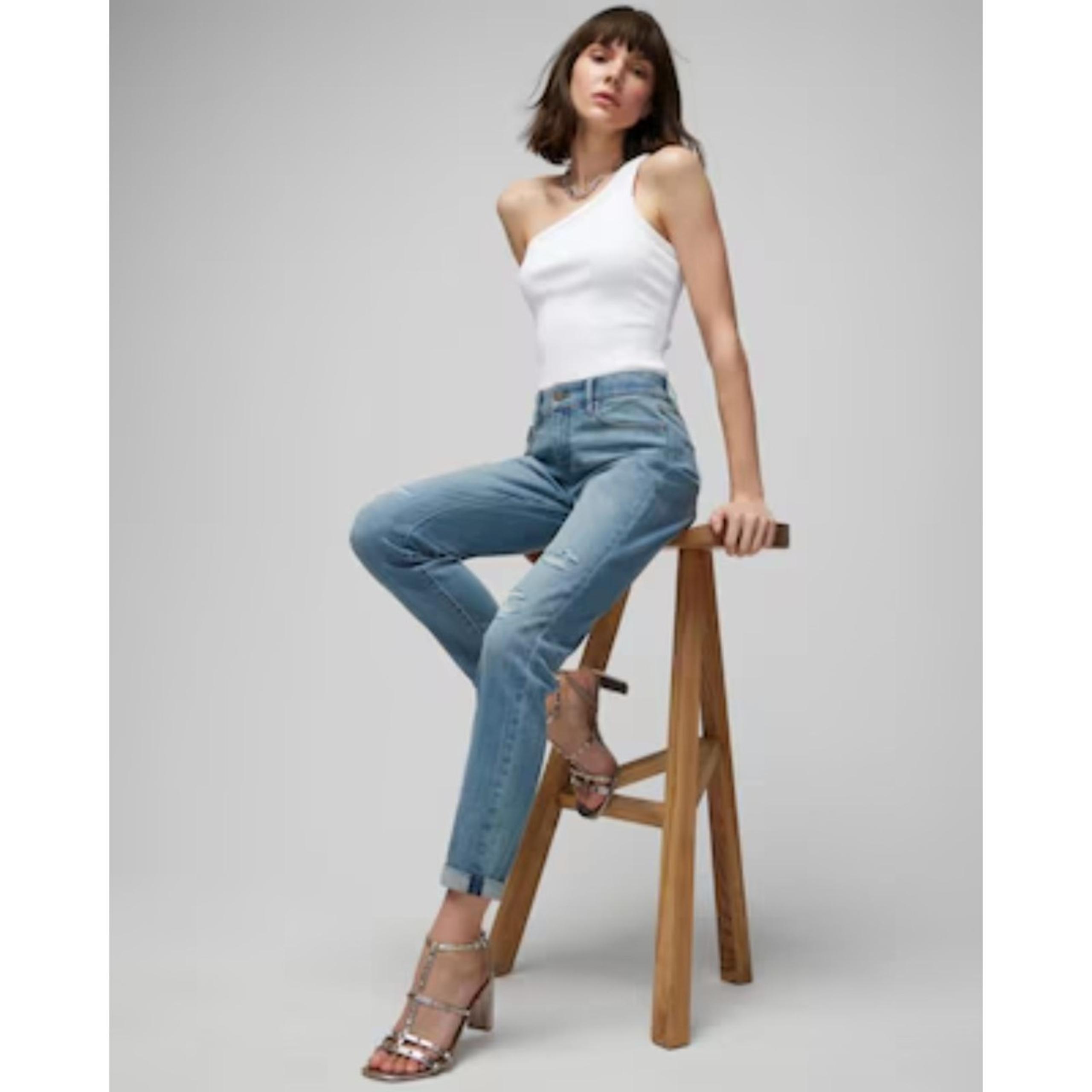 White House Black Market Mid-Rise Girlfriend Everyday Soft Jeans Size 0 Long