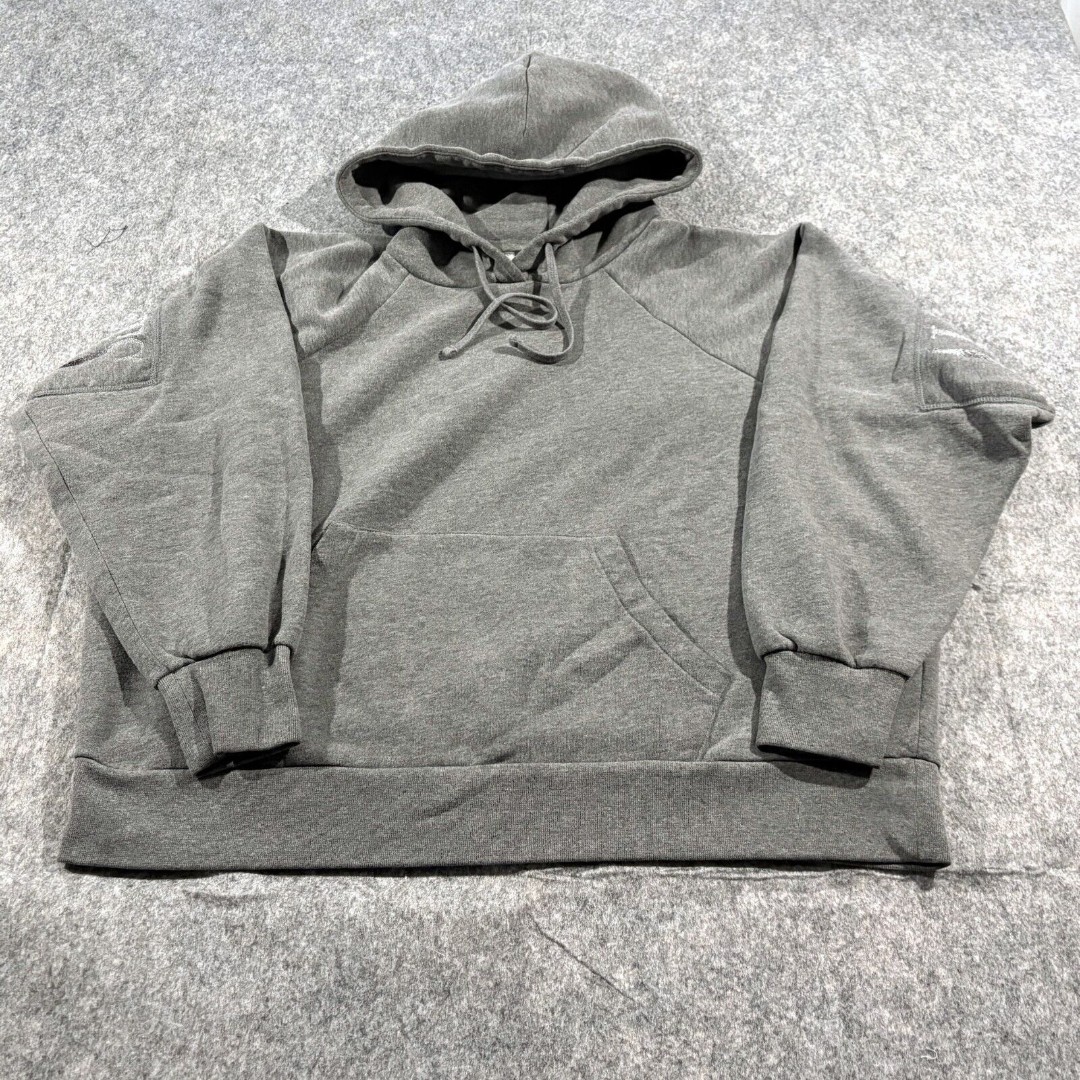 Allsaints Metalic Talon Hoodie Women’s Cropped Oversized Hoody Grey Sweatshirt S