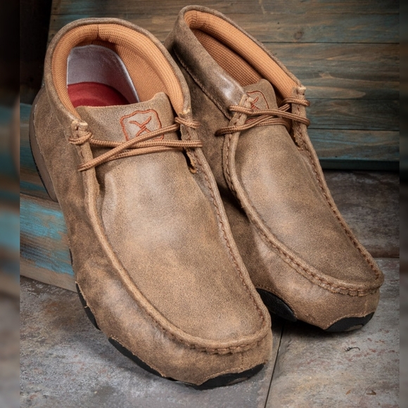 Twisted X Men's Original Chukka Western Driving Leather Moc Lace-Up Comfort Shoe