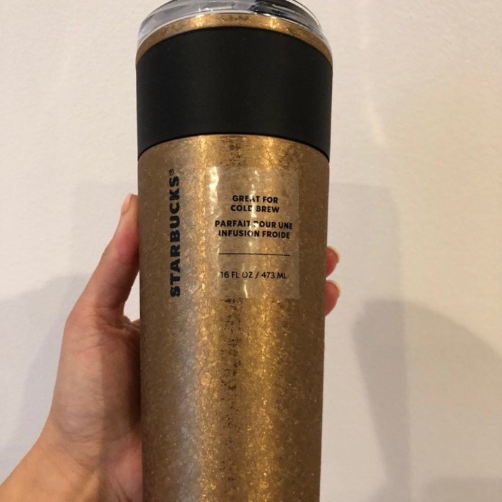 Starbucks Gold Stainless Cold Cup 16oz