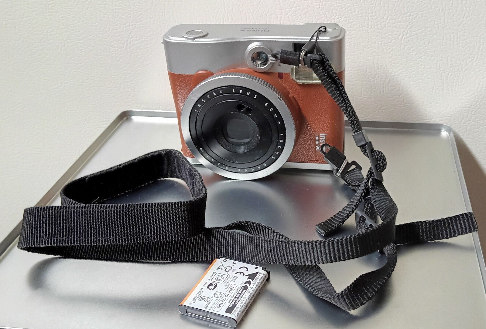 Fujifilm Instax Mini 90 Neo Classic Instant Film Camera with battery and strap