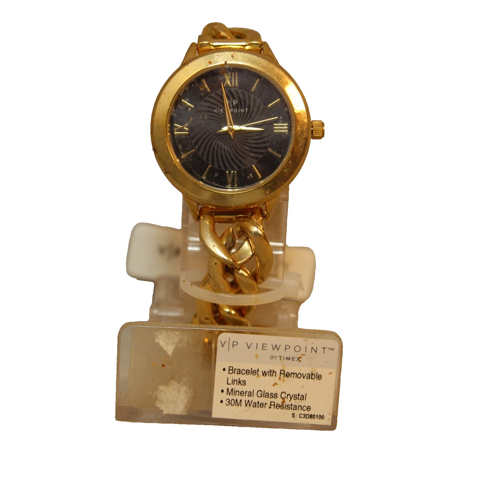 Viewpoint by Timex CC3D80100 Women's Analog Gold-Tone Watch Steel Bracelet New