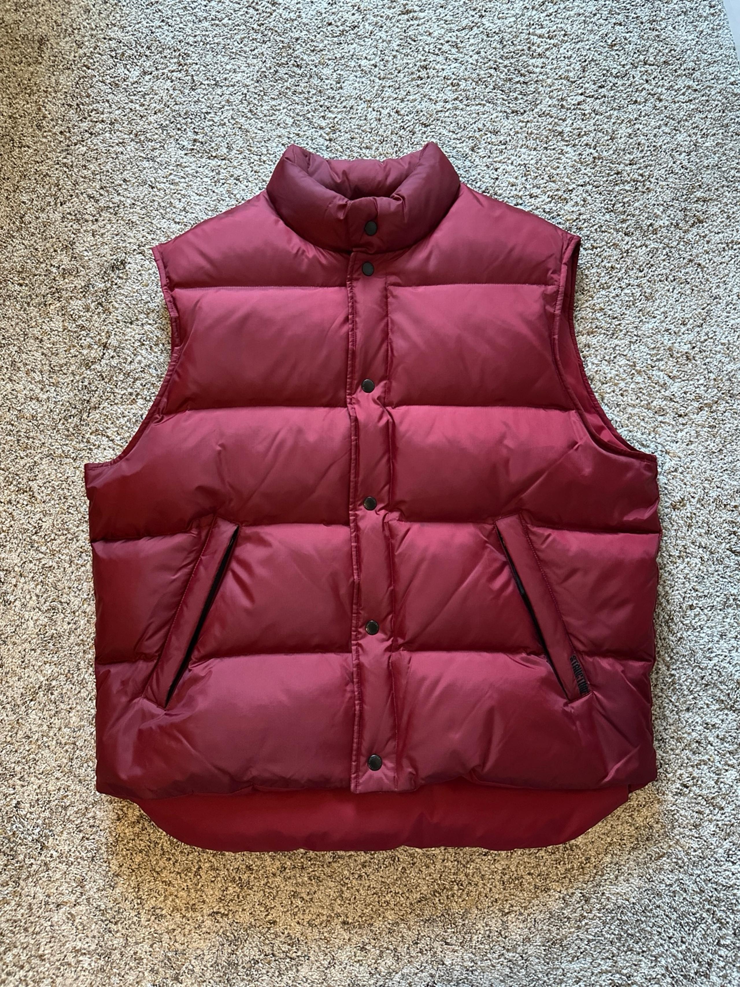 Structure Down Vest Mens Large Red Puffer Sleeveless With Zipper Pockets