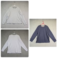 Eddie Bauer T-Shirt Mens XL Lot of 3 Gray Ivory Thermal Knit Classic Grunge 90s