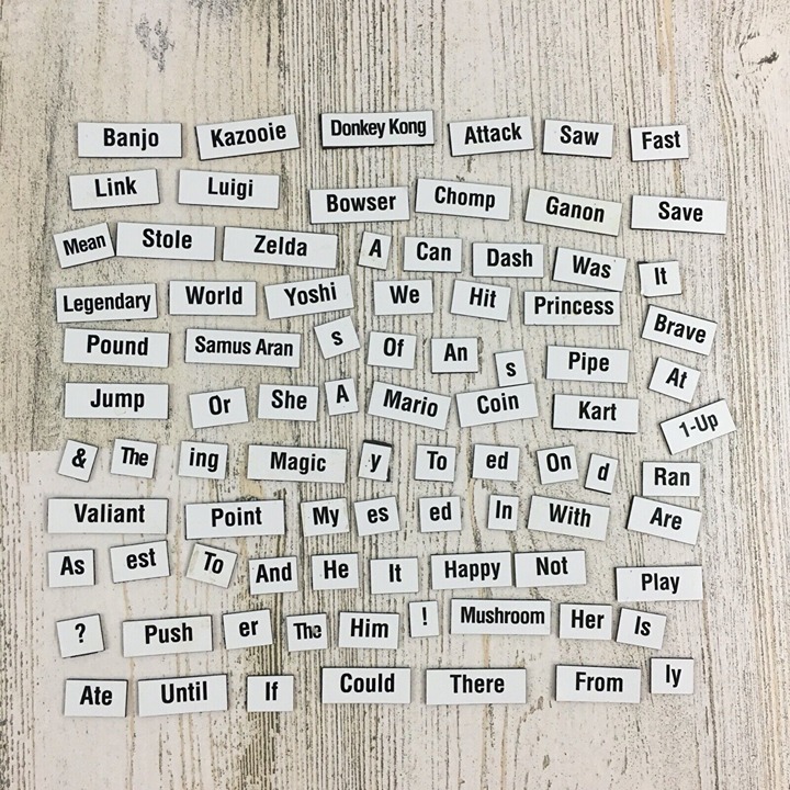 NIntendo Magnetic Words Authentic Vtg Mario Banjo Kazooie Samus Aran Donkey Kong