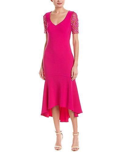 Theia Embroidered Cocktail Dress
