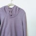 The North Face Size Large Purple Knit Stitch Fleece Hoodie Snap Button Mock Neck