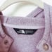 The North Face Size Large Purple Knit Stitch Fleece Hoodie Snap Button Mock Neck