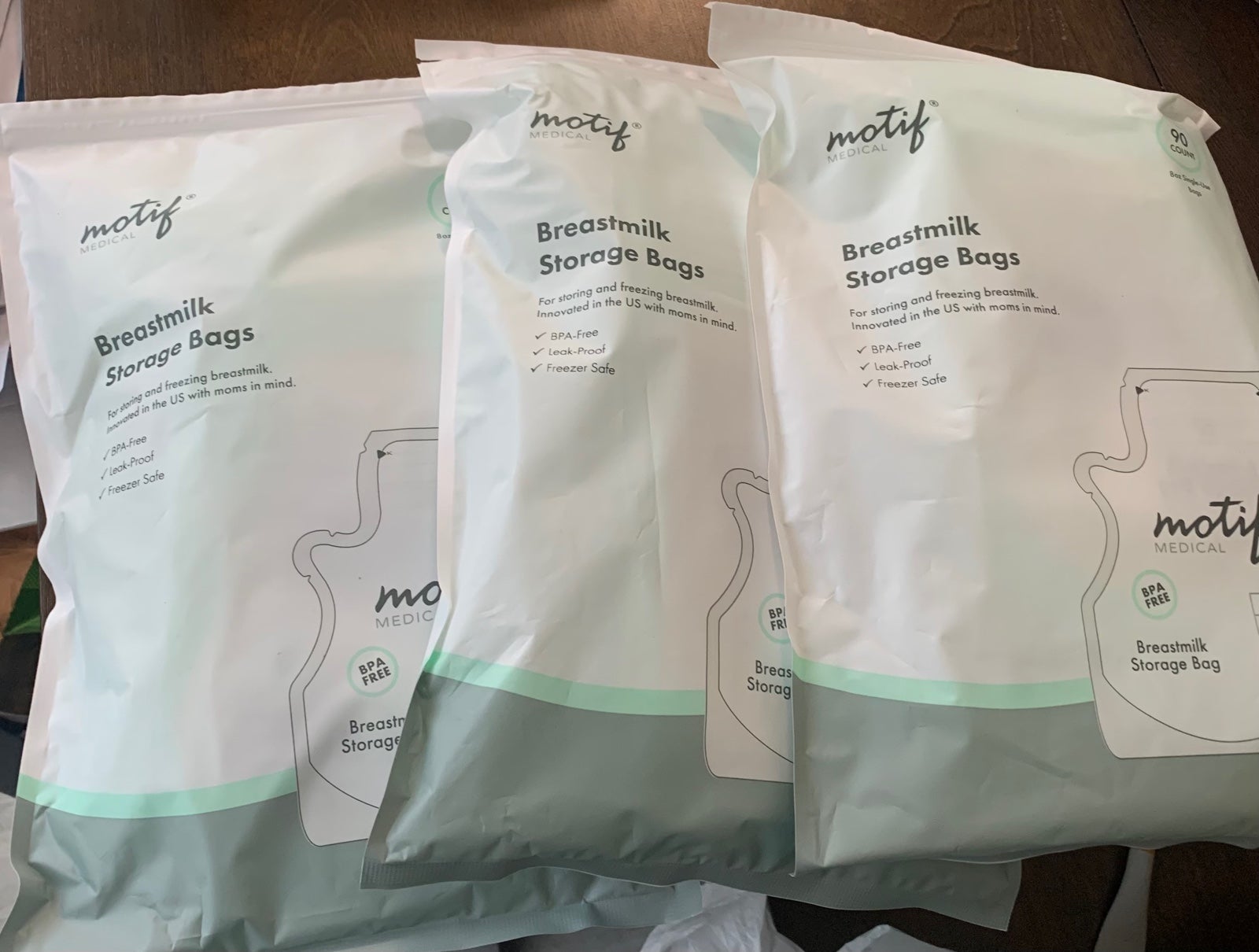 Breast milk storage bags