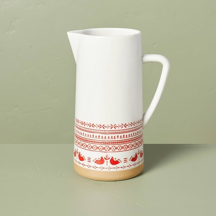 Hearth & Hand Magnolia Nordic Christmas Fair Isle Stoneware Pitcher -Target 2023