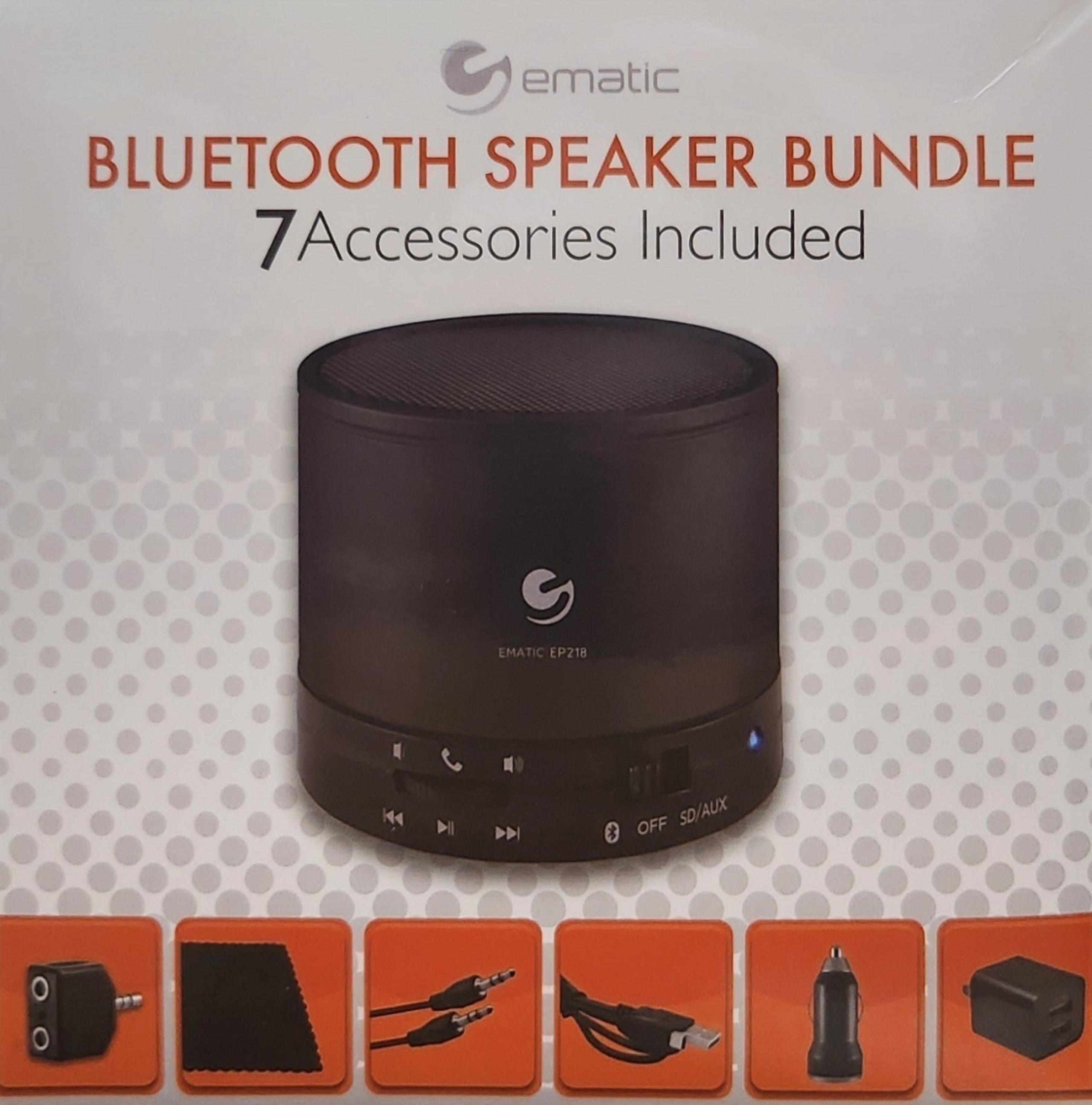 Ematic EP218  Bluetooth Speaker Bundle 7 Accessories Included