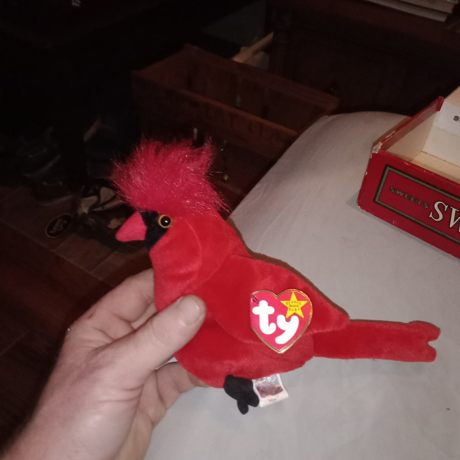 Beanie Babies Mac The Cardinal with tag errors