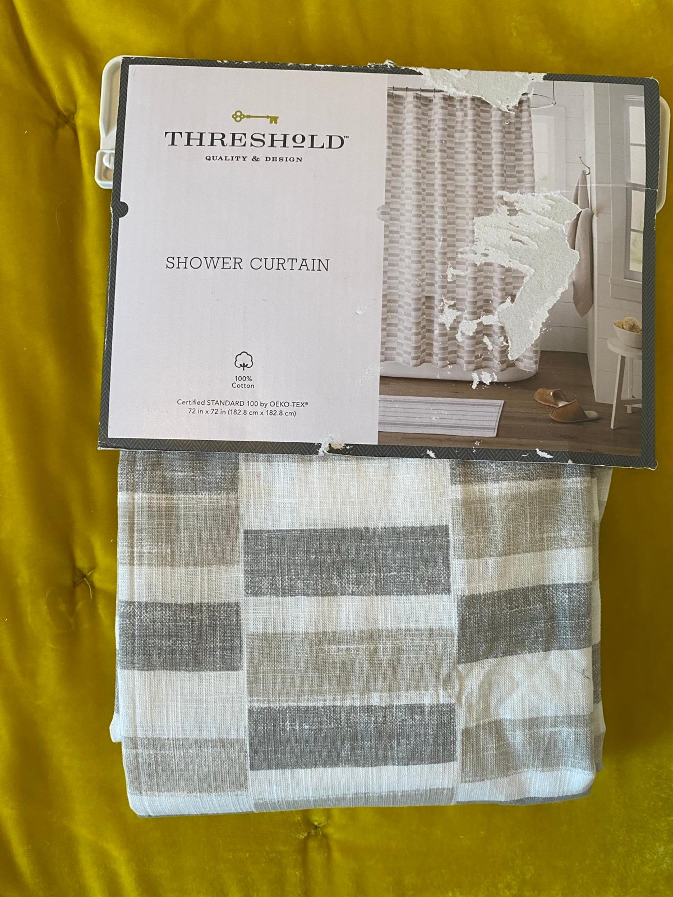 NEW Threshold Shower Curtain Checkered