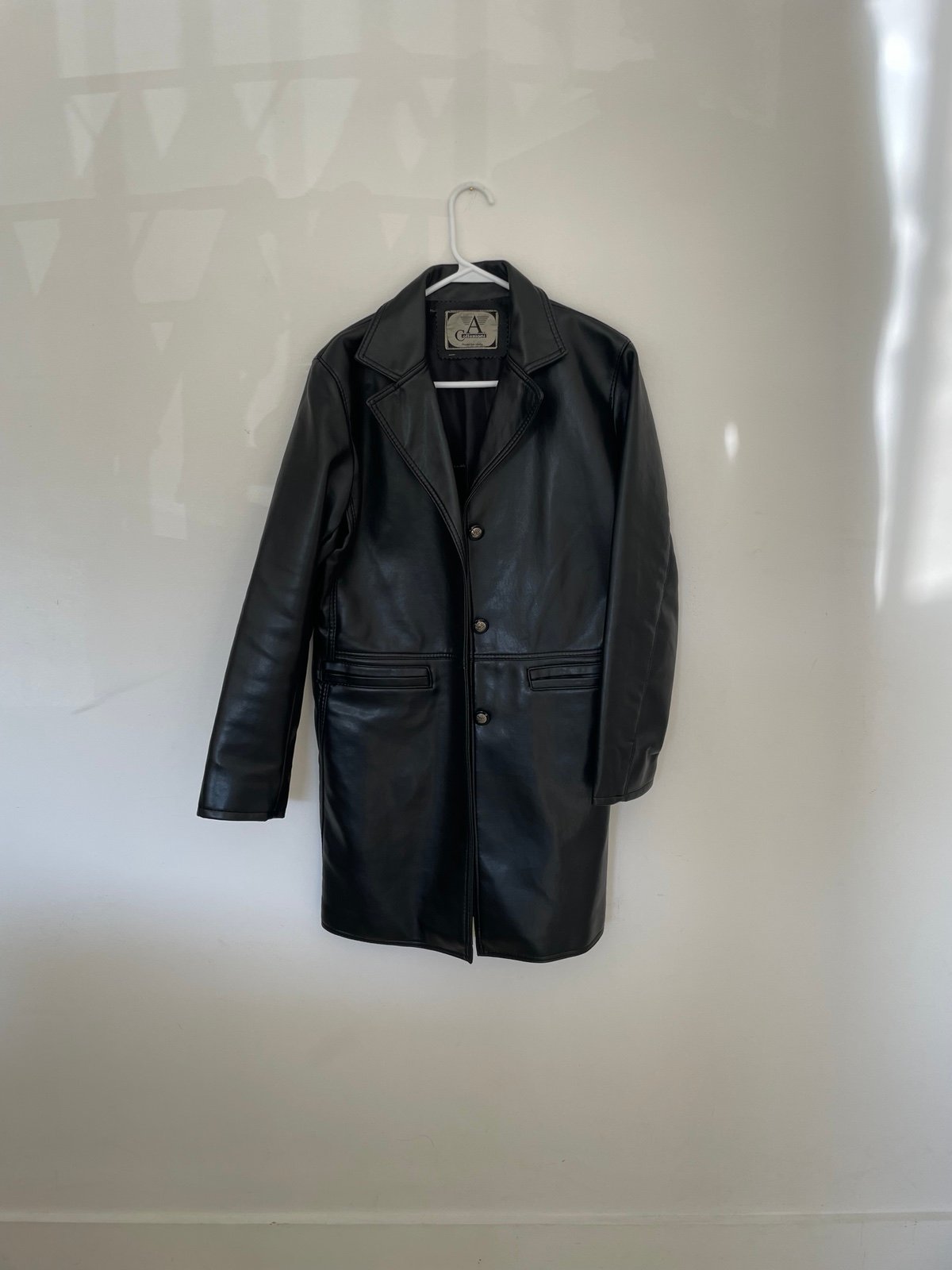 Leather Coat in Black