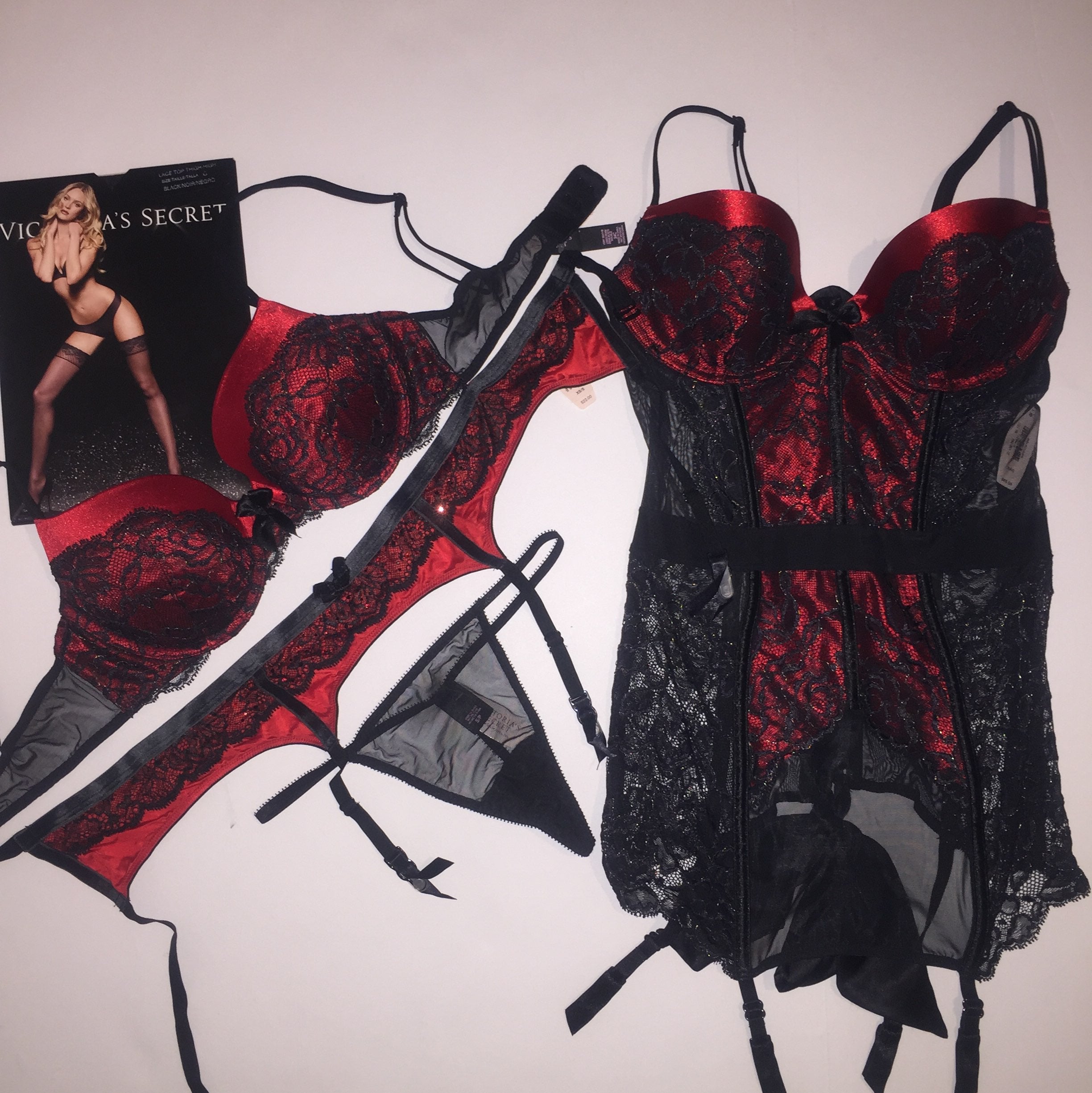 VS 34C BRA SET+garter SLIP MERRYWIDOW