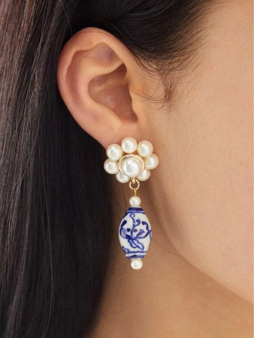 入荷nowオンラインストア ☆Unused☆ Shrimps Elise ceramic-drop earrings Earrings アクセサリー