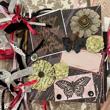 Beautiful roses and butterflies paperbag scrapbook