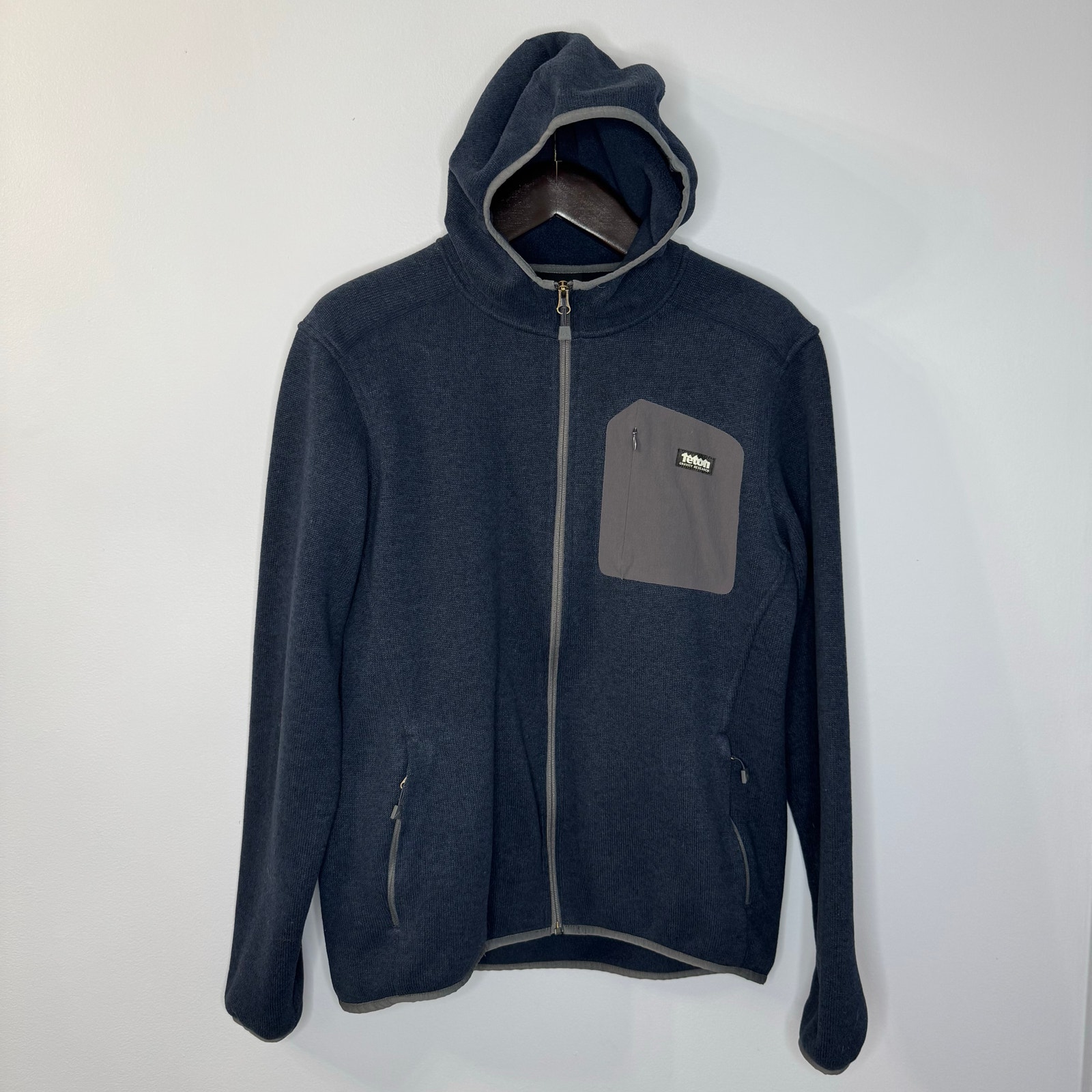 Teton Gravity Research The Harvest Fleece Hooded Jacket Blue Men' s Sz L