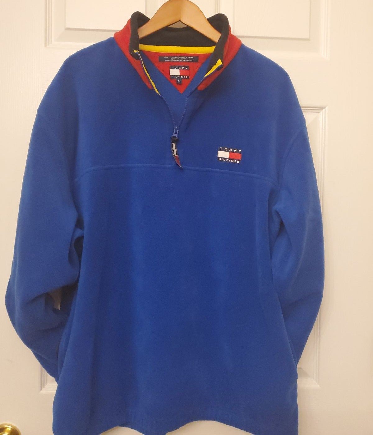 Tommy Hilfiger Men's Classic Pull-Over Fleece Jacket Size L Blue L/S
