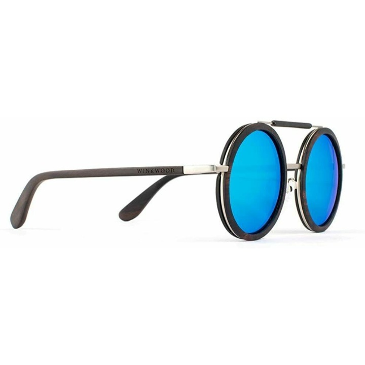 Darkwood & Titanium Round Sunglasses