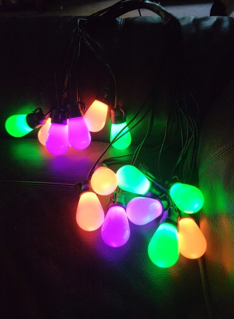 Smart Outdoor String Lights, RGBIC Warm White 96ft (2 Ropes of 48ft)