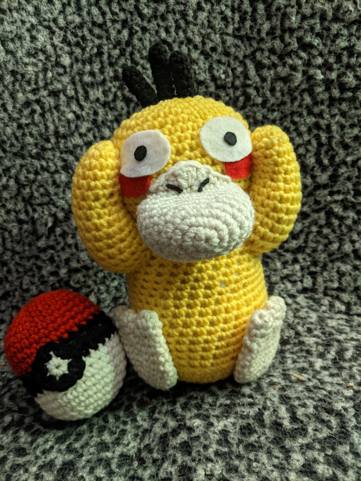 Pokemon Psyduck Amigurumi Plush with Pokeball