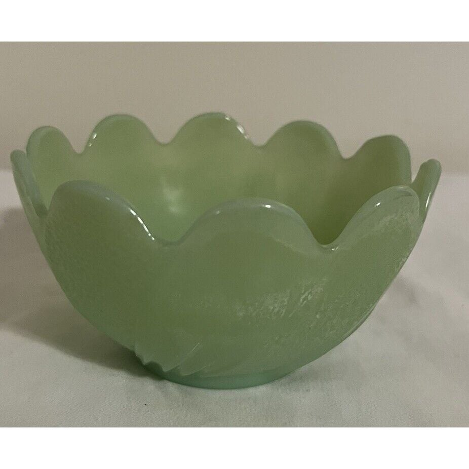 Fire King Jadeite Lotus Blossom Leaf Dessert Cup Bowl