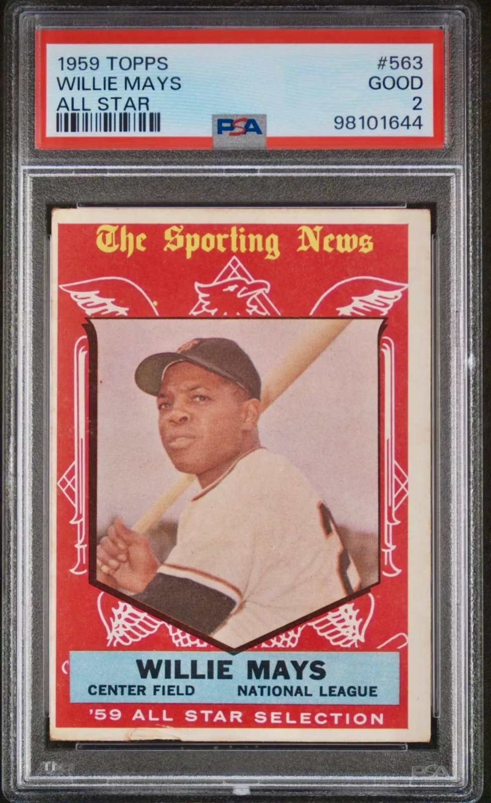 1959 TOPPS AS #563 WILLIE MAYS PSA 2