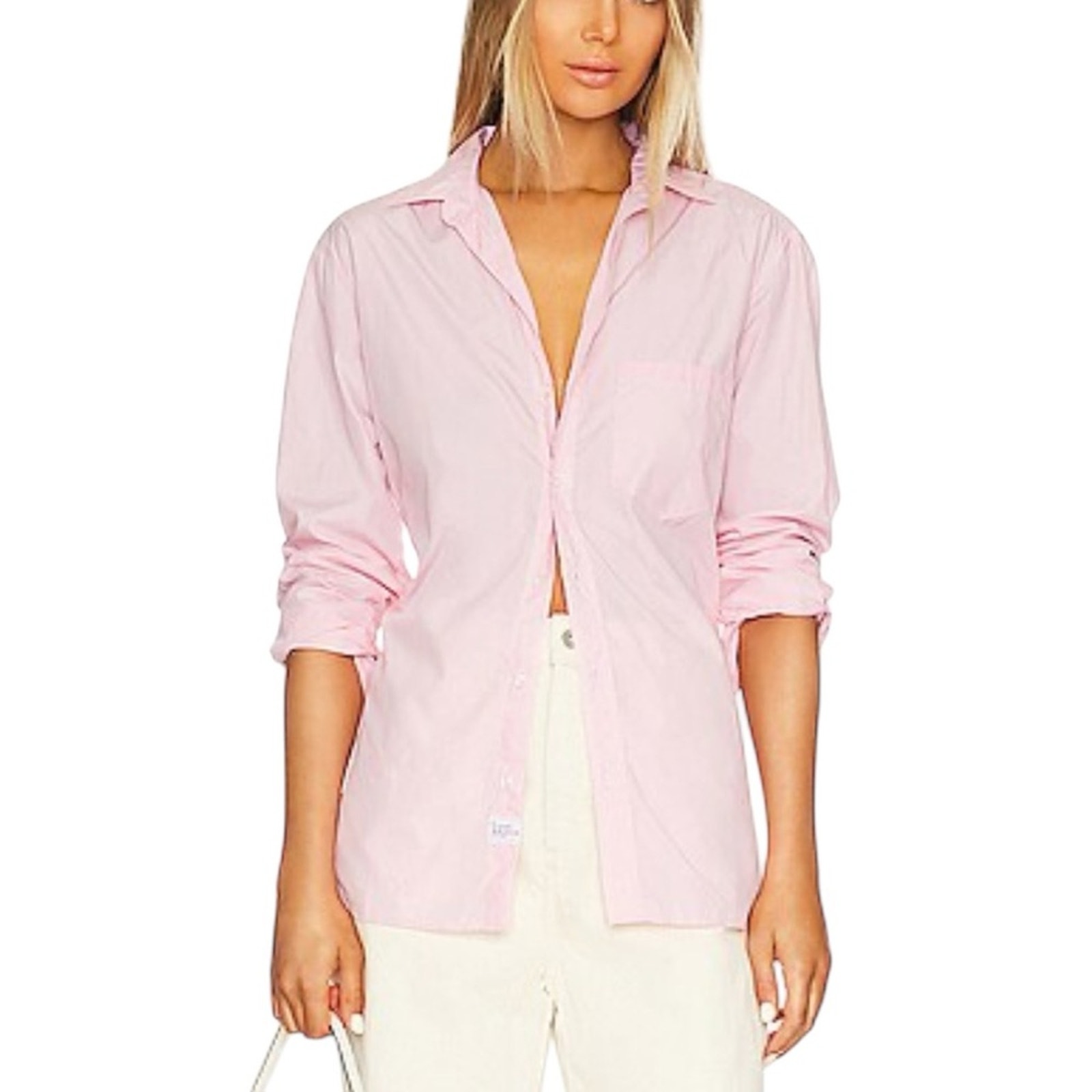 FRANK & EILEEN Women’s Pink ‘Joedy’ Button Front Long Sleeve Shirt